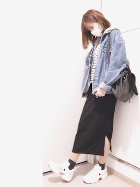「オルチャンファッション」｜「アイテム（デニムジャケット）」を使った、Y.さん（レディース・168cm）の春コーディネート