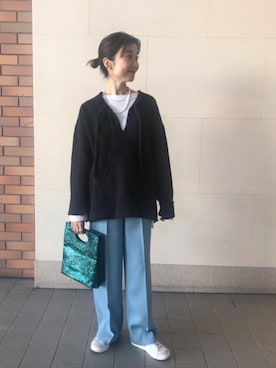 「MONKEY TIME（モンキータイム）のアイテム（アクセサリー）」を使った、久保田 詩織さん（レディース・160cm）の冬コーディネート