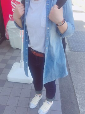 「Right-on（ライトオン）のアイテム（その他アウター）」を使った、ずぅーさん（レディース・156cm）の春コーディネート