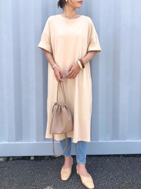 「CLEA（クレア）のアイテム（ワンピース/ドレス）」を使った、mocoさん（レディース・165cm）の夏コーディネート