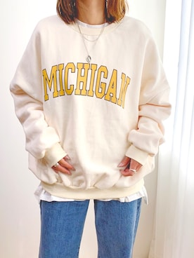 「CLEA（クレア）のアイテム（スウェット）」を使った、mocoさん（レディース・165cm）の冬コーディネート