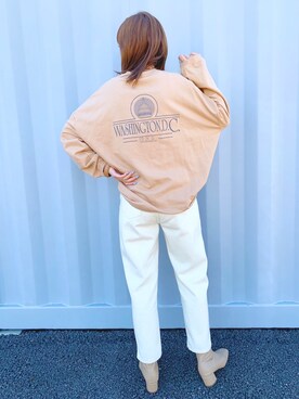 「CLEA（クレア）のアイテム（ブーツ）」を使った、mocoさん（レディース・160cm）の冬コーディネート