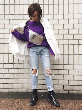 「M-65」｜「アイテム（その他アウター）」を使った、MOUSSY OFFICIALさん（レディース・160cm）の冬コーディネート