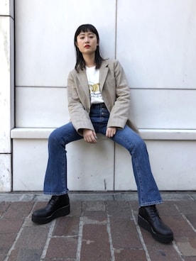 「moussy」｜「アイテム（その他アウター）」を使った、MOUSSY OFFICIALさん（レディース・161cm）の冬コーディネート