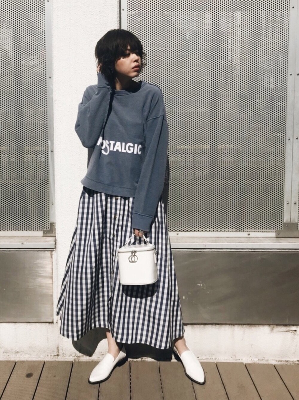 MOUSSY OFFICIALさんの「GINGHAM CHECK LONG SKIRT（MOUSSY）」を使ったコーディネート