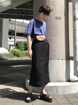 MOUSSY OFFICIAL使用「MOUSSY（COMFORT STRIPE SKIRT）」的時尚穿搭