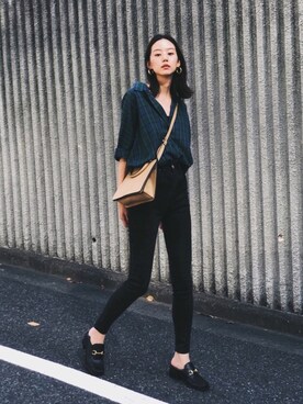 MOUSSY OFFICIALさんの「BLOCK HEEL LOAFERS」を使ったコーディネート