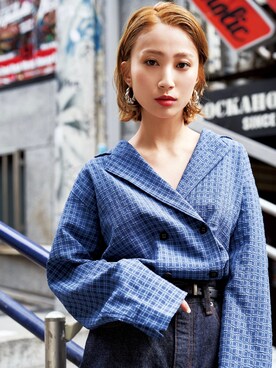 moussy TAILOR COLLAR CHECK シャツ
