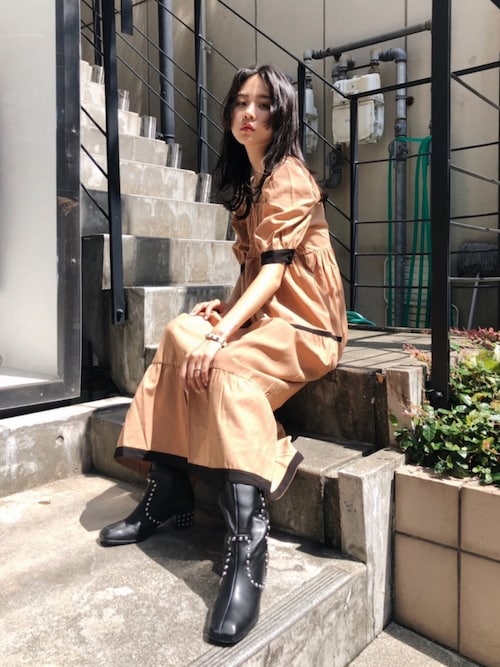 MOUSSY（マウジー）の「BICOLOR VOLUME ドレス（ドレス）」 - WEAR