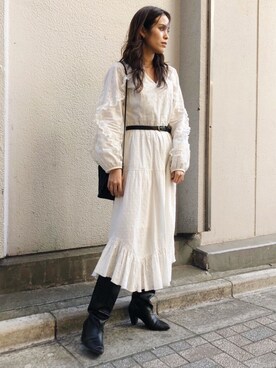 moussy EMBROIDERED LASEドレス