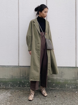 「ロングジャケット」｜MOUSSY OFFICIALさん（レディース・167cm）の春コーディネート