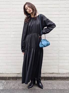 moussy GATHER TIERED FLARE ドレス