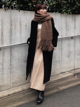 「moussy」｜「アイテム（チェスターコート）」を使った、MOUSSY OFFICIALさん（レディース・158cm）の秋コーディネート