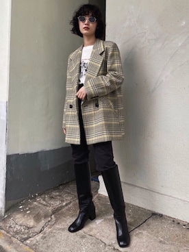 「MOUSSY（マウジー）のアイテム（テーラードジャケット）」を使った、MOUSSY OFFICIALさん（レディース・161cm）の秋コーディネート