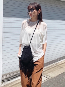 MOUSSY OFFICIALさんの「SIDE BELT TUCK パンツ」を使ったコーディネート