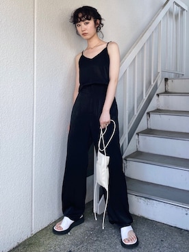 「サテンパンツ」｜「アイテム（キャミソール）」を使った、MOUSSY OFFICIALさん（レディース・164cm）の夏コーディネート