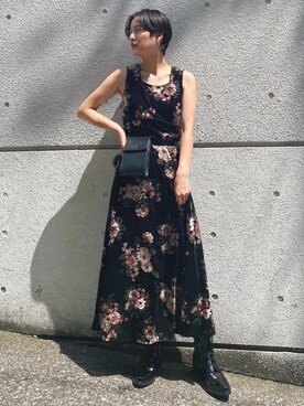 MOUSSY　VELVET FLOWER LONG ドレス新品未使用ロングワンピース/マキシワンピース