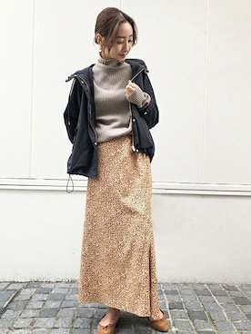 「SLOBE IENA（スローブイエナ）のアイテム（スカート）」を使った、ryokaさん（レディース・163cm）の秋コーディネート