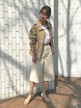 「スローブイエナ」｜「アイテム（ブルゾン）」を使った、ryokaさん（レディース・163cm）の春コーディネート