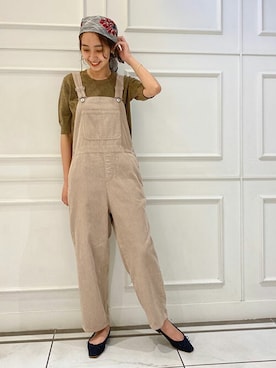 「スローブイエナ」｜「アイテム（サロペット/オーバーオール）」を使った、ryokaさん（レディース・163cm）の秋コーディネート