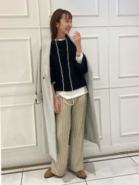 「SLOBE IENA（スローブイエナ）のアイテム（ローファー）」を使った、ryokaさん（レディース・163cm）の冬コーディネート