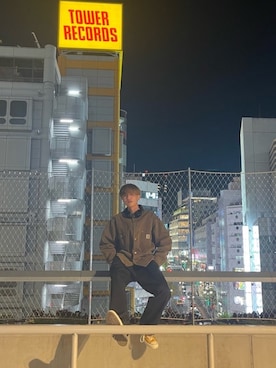 「carhartt」｜「アイテム（カバーオール）」を使った、Ryoさん（メンズ・182cm）の冬コーディネート