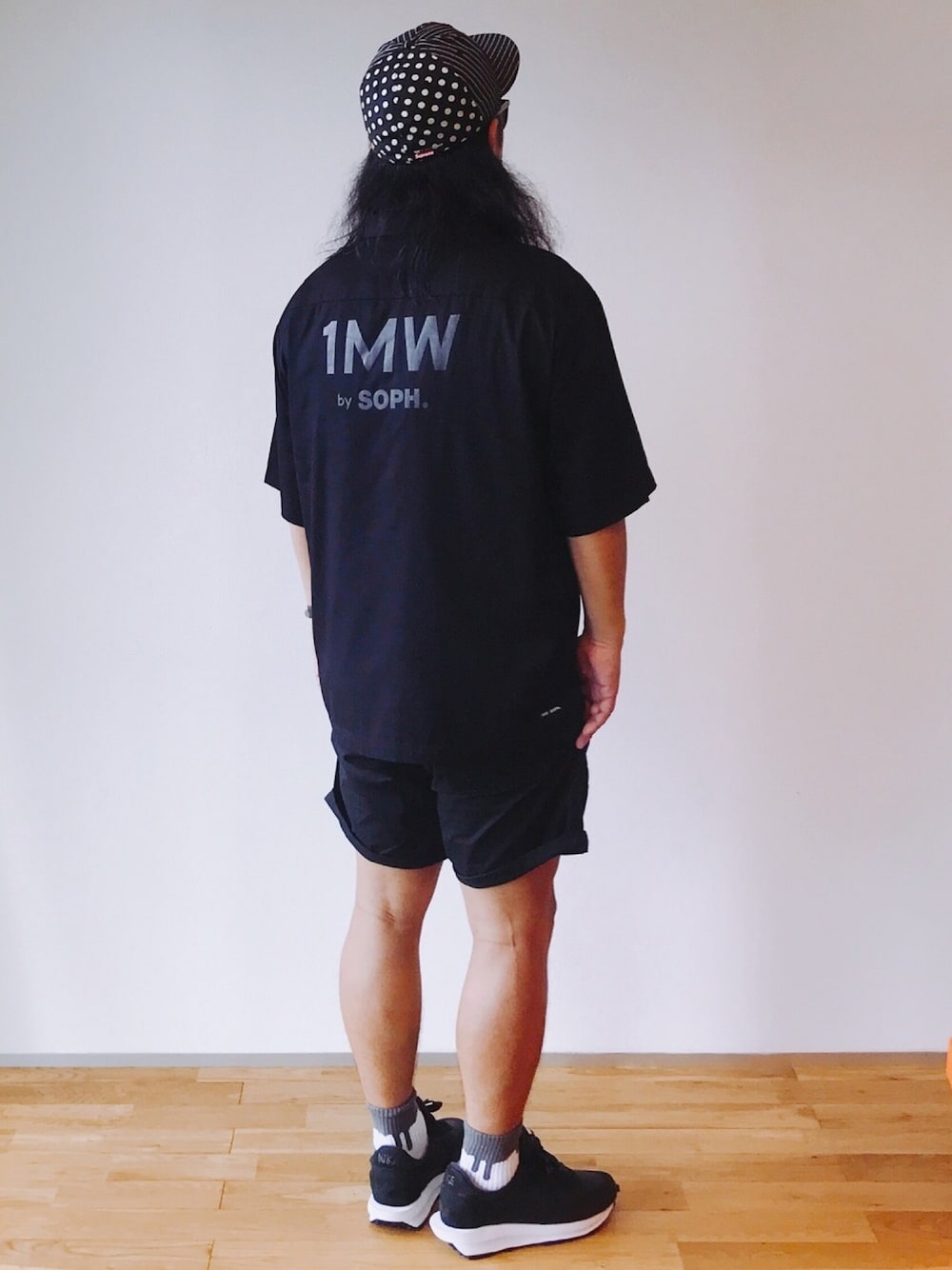「ストリート、今日のコーデ、プチプラ、黒、夏コーデ、ブラックコーデ、オープンカラーシャツ、GU、NIKE、sacai」｜「BLUE BLUEのアイテム（パンツ、ブラック系）」を使った、ゆーきさん（メンズ・170cm）の夏コーディネートの1枚目の写真