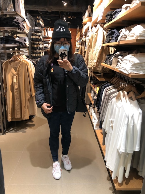 【新品】にゃーchampionコラボ　キルティングジャケット Champion（チャンピオン）の「にゃーとチャンピオンのキルト