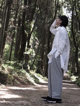 「mythography（ミソグラフィー）のアイテム」を使った、ハリポンさん（メンズ・163cm）の春コーディネート