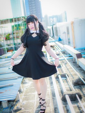 「KILL STAR（キルスター）のアイテム（ワンピース/ドレス）」を使った、吹雪あみさん（レディース・168cm）の夏コーディネート