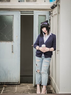 「KILL STAR（キルスター）のアイテム（帽子）」を使った、吹雪あみさん（レディース・168cm）の夏コーディネート