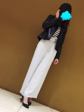 「BSTR」｜「アイテム（ライダースジャケット）」を使った、ayakoさん（レディース・162cm）の冬コーディネート