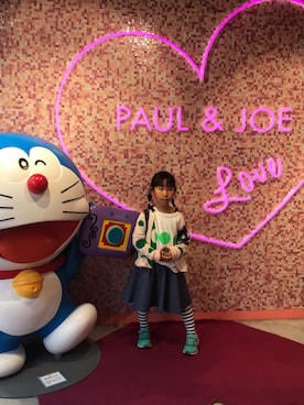 「Handmade（ハンドメイド）のアイテム（デニムスカート、ブルー系）」を使った、chibi su--さん（キッズ・130cm）の春コーディネート