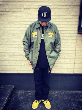 「APPLEBUM」｜「アイテム（ナイロンジャケット）」を使った、しゅんころさん（メンズ・176cm）の秋コーディネート