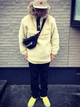 「APPLEBUM」｜「アイテム（その他アウター）」を使った、しゅんころさん（メンズ・176cm）の冬コーディネート