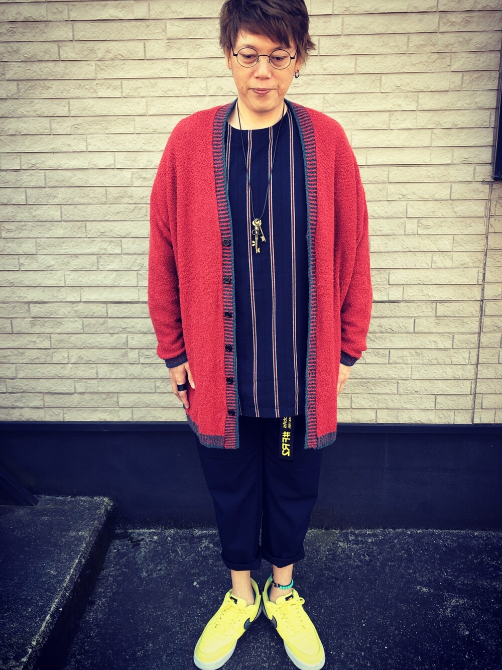 「APPLEBUM、GU、NIKE、ストリート、春コーデ、おしゃれさんと繋がりたい」｜「APPLEBUMのアイテム（Tシャツ/カットソー、ブルー系）」を使った、しゅんころさん（メンズ・176cm）の春コーディネートの1枚目の写真