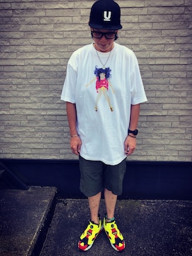 「Back Channel（バックチャンネル）のアイテム（パンツ）」を使った、しゅんころさん（メンズ・176cm）の夏コーディネート
