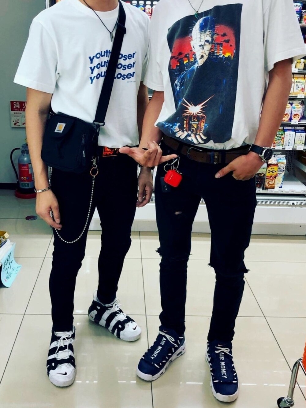 「FENDI、youthloser、ZARA、NIKE」｜「YOUTH LOSERのアイテム（Tシャツ/カットソー、ホワイト系）」を使った、帆高 さん（メンズ・168cm）の春コーディネートの1枚目の写真