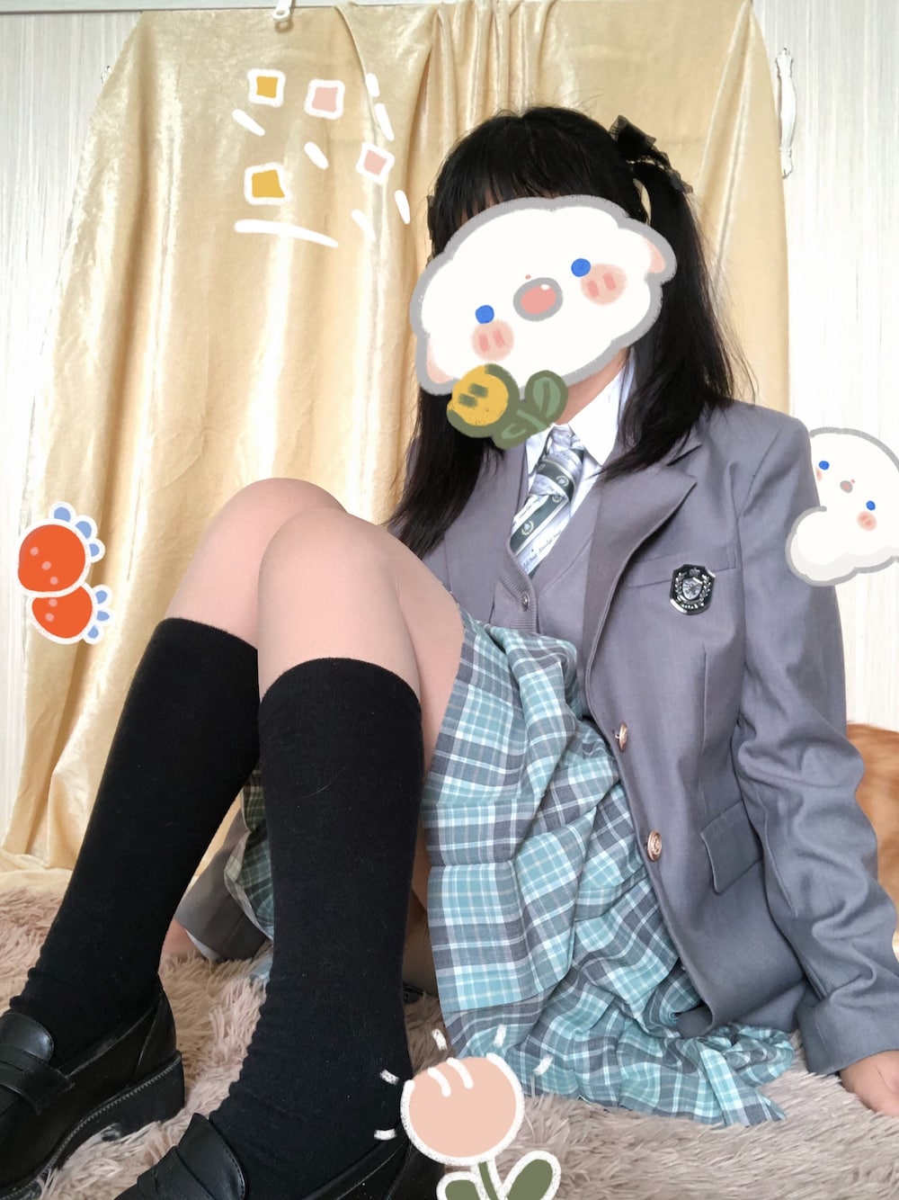 「街头搭配、JK、jk制服、JKコーデ、JKブランド、冬コーデ」｜「极光JKのアイテム（テーラードジャケット、グレー系）」を使った、Wakakoさん（レディース・158cm）の冬コーディネートの1枚目の写真