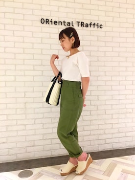 「切りっぱなし」｜「アイテム（サンダル）」を使った、ORientalTRaffic ルミネ池袋店さん（レディース・161cm）の夏コーディネート