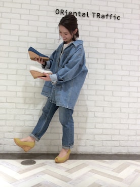 「オリエンタルトラフィック」｜「アイテム（デニムジャケット）」を使った、ORientalTRaffic ルミネ池袋店さん（レディース・161cm）の春コーディネート