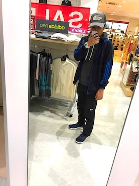 「ノースフェイス」｜「アイテム（ジャージ）」を使った、かっつうさん（メンズ・174cm）の春コーディネート