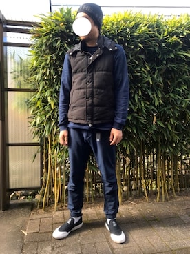 「LOGOS（ロゴス）のアイテム（パンツ）」を使った、かっつうさん（メンズ・174cm）の秋コーディネート