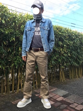 「THE NORTH FACE（ザノースフェイス）のアイテム（ネックウォーマー/スヌード）」を使った、かっつうさん（メンズ・174cm）の冬コーディネート