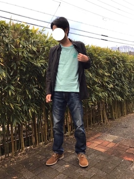 「DOUCAＬ'Ｓ（ドゥーカルス）のアイテム（シューズ）」を使った、かっつうさん（メンズ・174cm）の春コーディネート