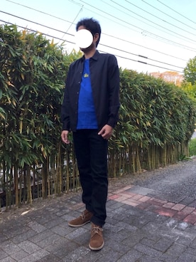 「DOUCAＬ'Ｓ（ドゥーカルス）のアイテム（シューズ）」を使った、かっつうさん（メンズ・174cm）の春コーディネート
