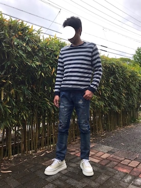 「NUMBER (N)INE DENIM」｜かっつうさん（メンズ・174cm）の春コーディネート