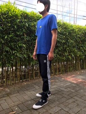 「adidas Originals（アディダスオリジナルス）のアイテム（スリッポン）」を使った、かっつうさん（メンズ・174cm）の夏コーディネート