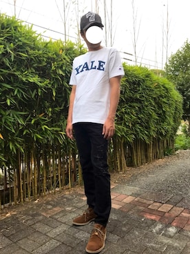 「DOUCAＬ'Ｓ（ドゥーカルス）のアイテム（シューズ）」を使った、かっつうさん（メンズ・174cm）の夏コーディネート