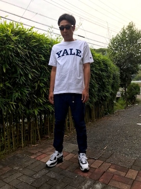 「LOGOS（ロゴス）のアイテム（パンツ）」を使った、かっつうさん（メンズ・174cm）の夏コーディネート